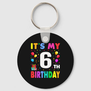 6th birthday 6 six happy birthday boys or girls keychain