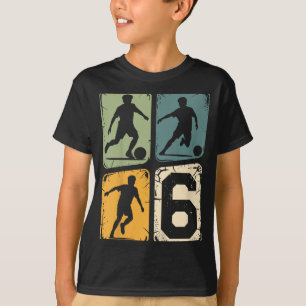 6th Birthday 6 Soccer Player Boy Girls Soccer Ball T-Shirt