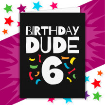 6th Birthday 6 Year Old Boy Party Birthday Dude 6