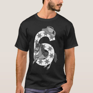 6th Birthday  6 Years Old Horse Cowgirl Girls Kids T-Shirt