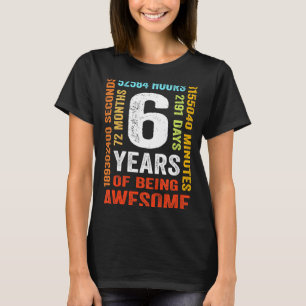 6th birthday 6 years old vintage retro 72 months T-Shirt