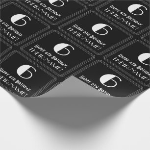 6th Birthday - Art Deco Inspired Look "6", Name Wrapping Paper