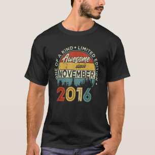 6th Birthday Awesome Since November 2016 6 Years T-Shirt