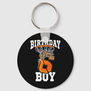 6th Birthday Basketball Boy 6 Year Old Basketball  Keychain