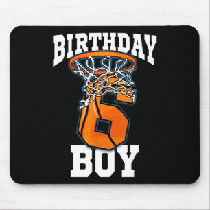 6th Birthday Basketball Boy 6 Year Old Basketball Mouse Pad
