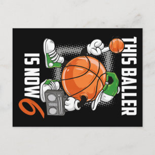 6th Birthday Basketball Player Funny 6 Years Old Postcard