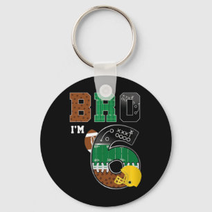 6th Birthday Boy Bro I'm 6 Year Old Boys Kids Foot Keychain