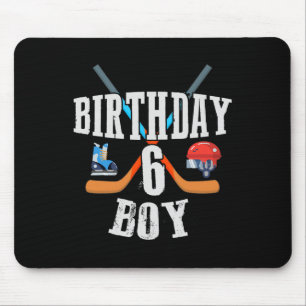 6th Birthday Boy Ice Hockey 6 Years Old Birthday S Mouse Pad