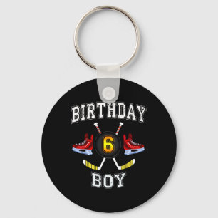 6th Birthday Boy  - Ice Hockey  6 years old kid Keychain