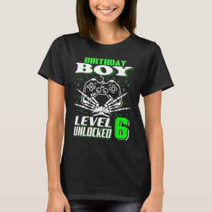 6th Birthday Boy Level 6 Unlocked Birthday 6 Year  T-Shirt