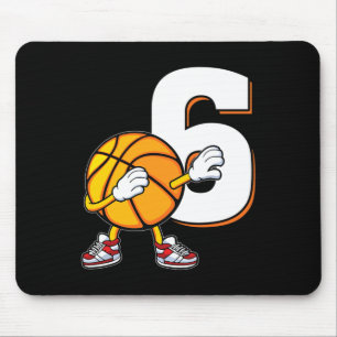 6th Birthday Bysketbyll Player Dabbing 6 Years Old Mouse Pad
