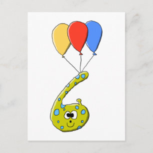 6th Birthday Cartoon Monster. Postcard