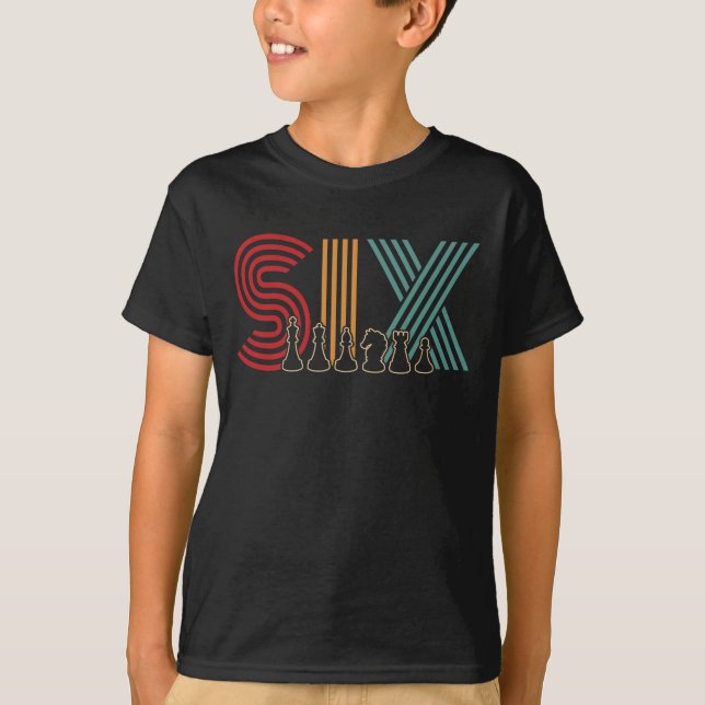 6th Birthday Chess Lover Chess 6 Year Old T-Shirt (Front)
