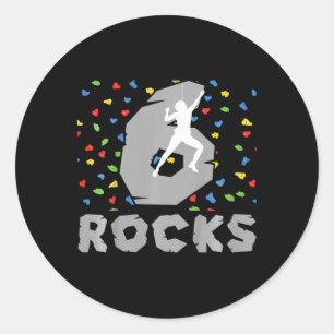 6th Birthday Climbing Six Year Old Rock Climber Bi Classic Round Sticker