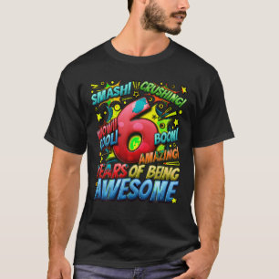 6th Birthday Comic Style Awesome Since 2017 6 Year T-Shirt