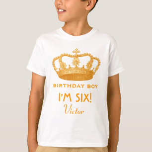 6th Birthday Custom Name Crown Gift Idea V06 T-Shirt