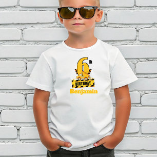 6th Birthday Dump Druck construction theme Party T-Shirt