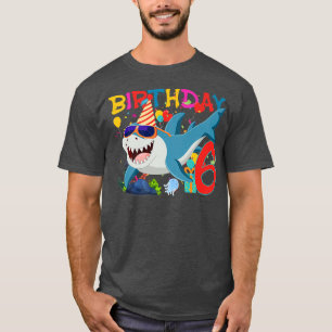 6th Birthday Family Shark Kids Si Si Si T-Shirt