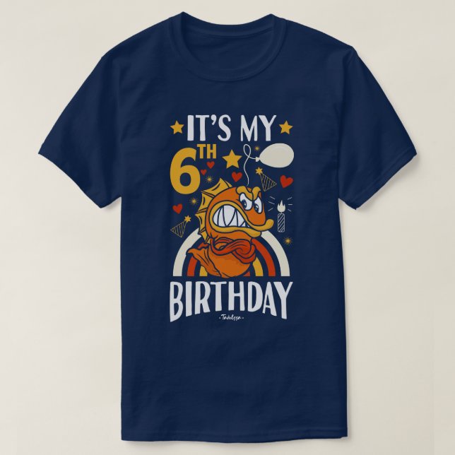 6th Birthday Fish T-Shirt (Design Front)