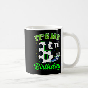 6th Birthday Football Boy Girl Kids Soccer Sports Coffee Mug