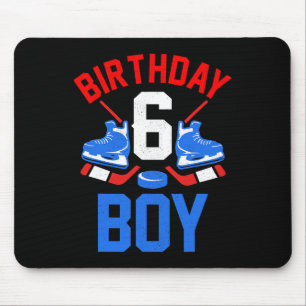 6th Birthday  For Girls Boys 6 Yrs Old Ice Hockey  Mouse Pad
