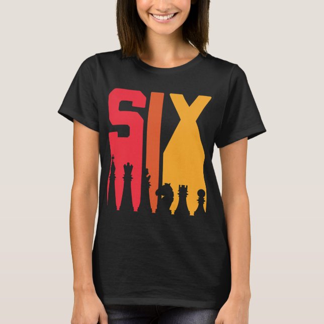 6th Birthday Gift Chess Player Retro Board Game Fa T-Shirt (Front)