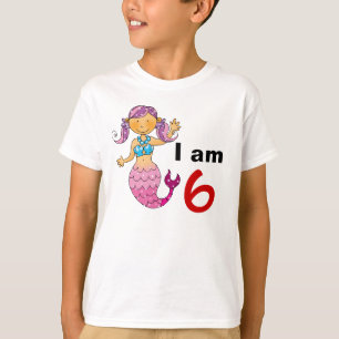 6th birthday gift for a girl, cute mermaid T-Shirt