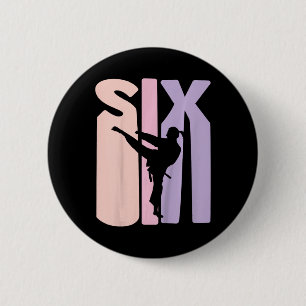 6th Birthday Gift Karate Retro Taekwondo Martial A 2 Inch Round Button