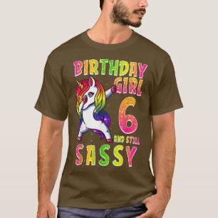 6th Birthday Girl Dabbing Unicorn 6 Years Old & St T-Shirt
