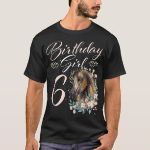 6th Birthday Girl Horse Lover 6 Years Old Bday T-S T-Shirt