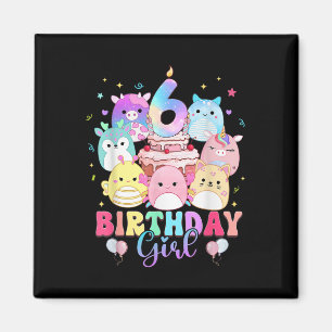 6th Birthday Girl Squish Squad Mallow 6 Year Old G Magnet