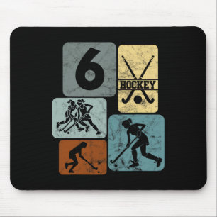 6th Birthday Girls Field Hockey 6 Years Of Hockey Mouse Pad