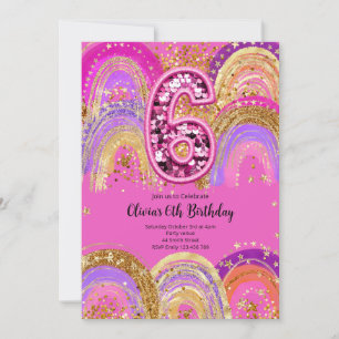 6th Birthday Girls Invitation