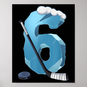 6th Birthday Ice Hockey Poster