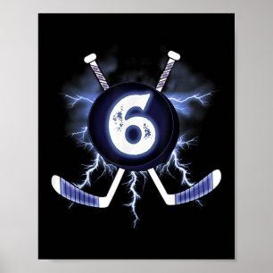 6th Birthday - Ice Hockey Sport 6 Years Old Poster