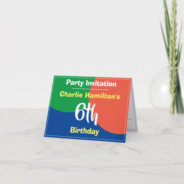 6th Birthday Invitation (Front)