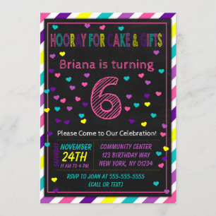 6th Birthday Invitation for a Girls Birthday Party