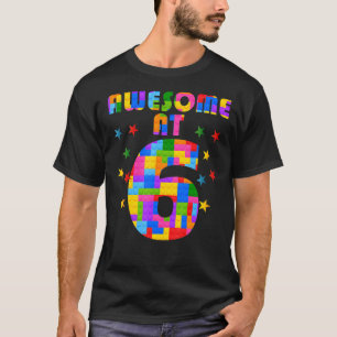 6th Birthday Kids 6 Building Blocks Bricks Theme P T-Shirt