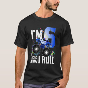 6th Birthday Kids, I'm 6 Police Monster Truck Car T-Shirt