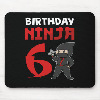 6th Birthday Ninja 6 Years Ninja Costume Gift Mouse Pad