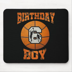 6th Birthday Outfit Boy Basketball Six 6 Year Old Mouse Pad