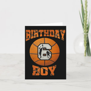 6th Birthday Outfit Boy Bysketbyll Six 6 Year Old  Card