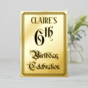 6th Birthday Party — Elegant Script + Custom Name