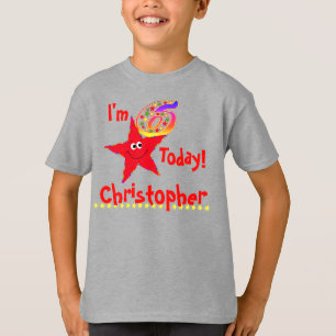 6th Birthday Party Shirt Red Stars
