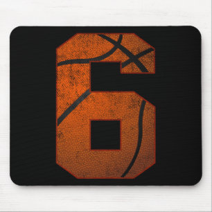 6th Birthday Party Six 6 Year Old Basketball Bday  Mouse Pad