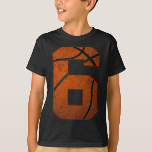 6th Birthday Party Six 6 Year Old Bysketbyll Bday T-Shirt