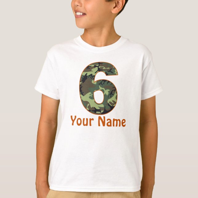 6th Birthday Personalized Camo Shirt (Front)