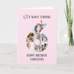 6th Birthday Photo Card