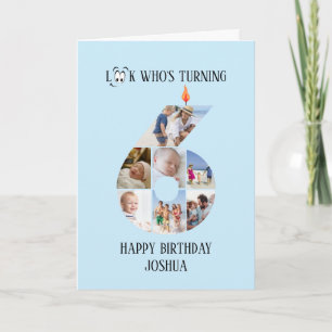 6th Birthday Photo Card