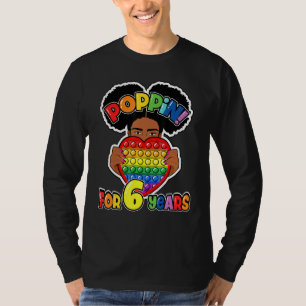 6th Birthday Pop It Fidget African American Kids G T-Shirt